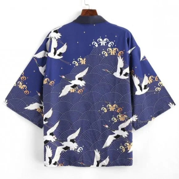 Zaful Men's Kimono Cardigan Open Front, Lapis Blue, S-3XL - Picture 2 of 6